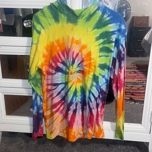 Colorful rainbow Tie dye hoody
